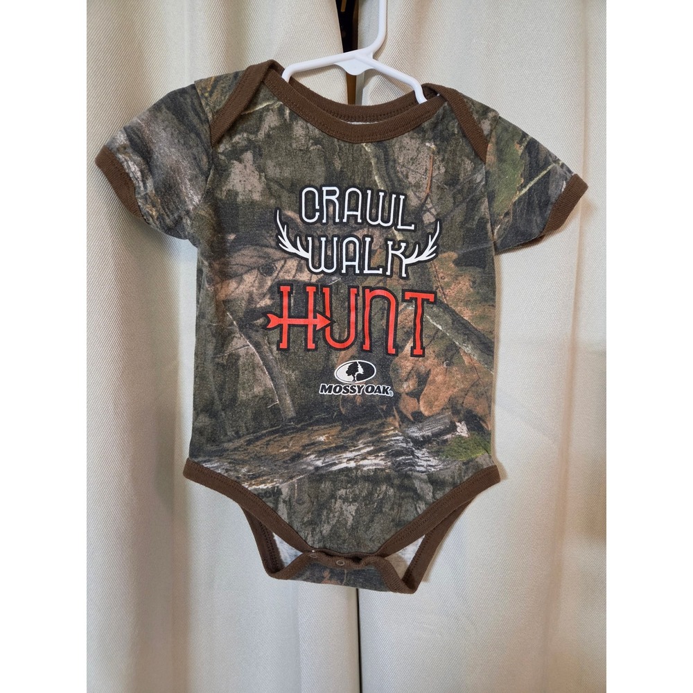 Mossy Oak Infant Crawl Walk Hunt Camouflage Bodysuit Brown 18M